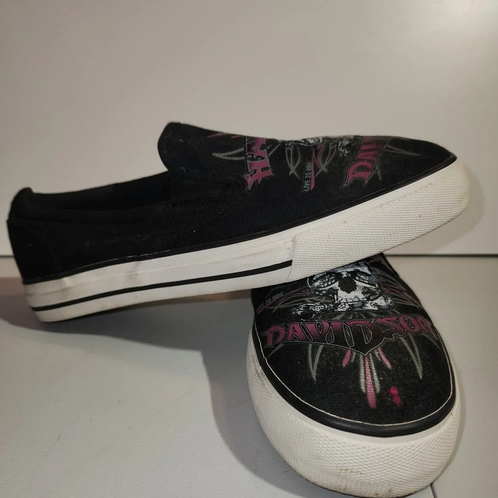 Harley-Davidson Men's Black Round Toe Slip On Casual Shoes - Men's 7.5 Women's 9